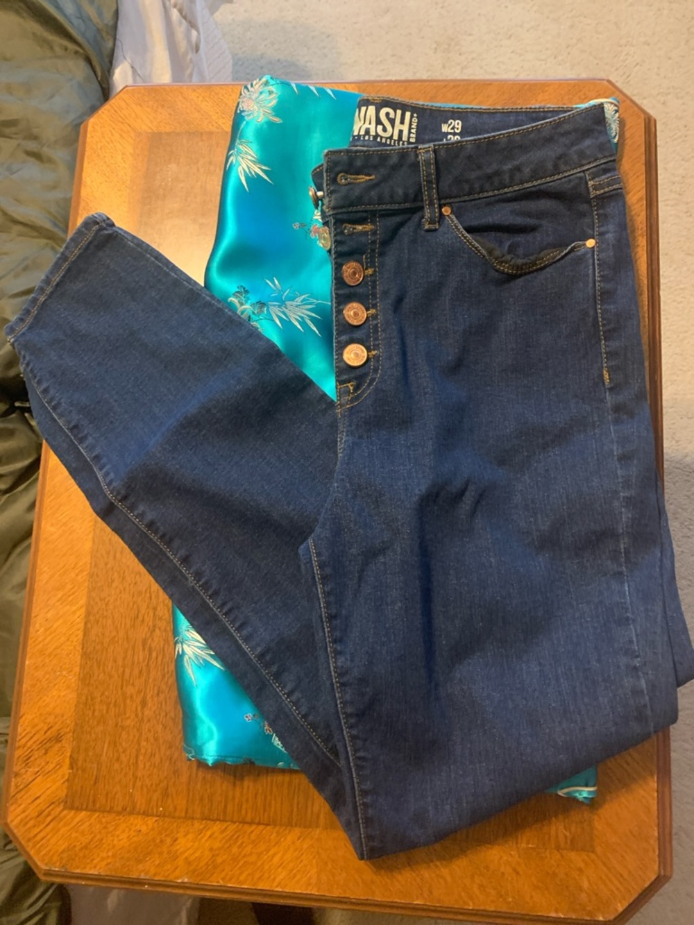 Rewash Dark Blue High-Rise Button-Fly Women’s Jeans